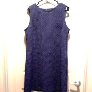 Tommy Hilfiger Navy Sleeveless Textured Dress Sheath Mini Workwear Size 14
